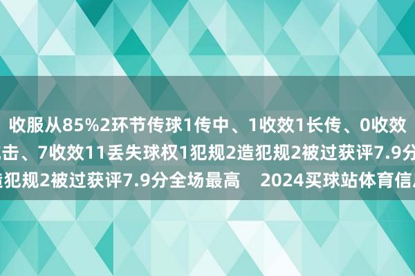 收服从85%2环节传球1传中、1收效1长传、0收效2创造紧要契机13抗击、7收效11丢失球权1犯规2造犯规2被过获评7.9分全场最高    2024买球站体育信息