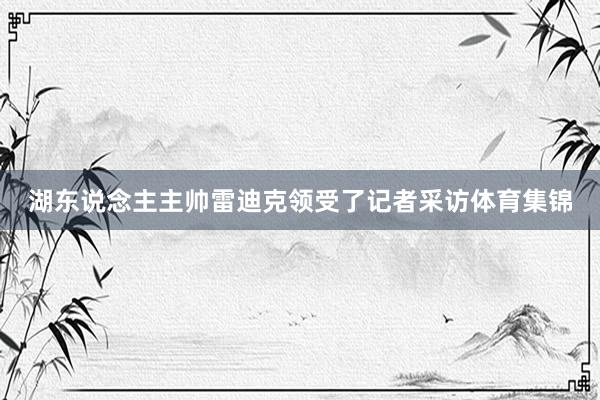 湖东说念主主帅雷迪克领受了记者采访体育集锦