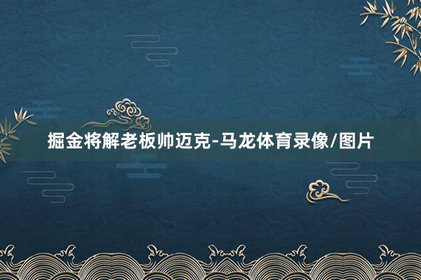 掘金将解老板帅迈克-马龙体育录像/图片