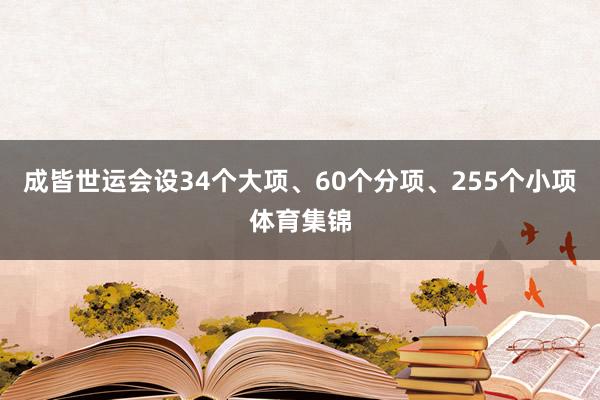 成皆世运会设34个大项、60个分项、255个小项体育集锦