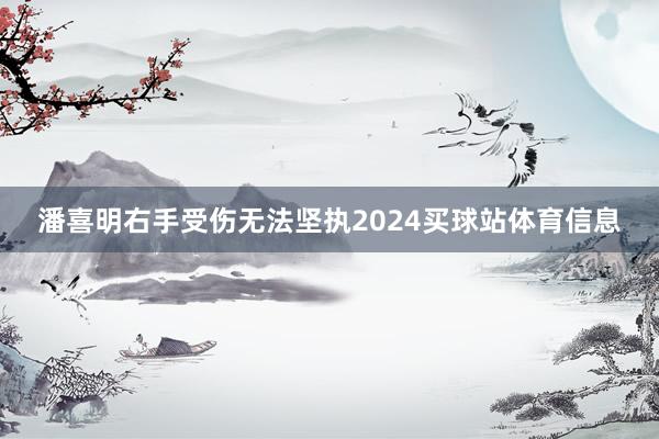 潘喜明右手受伤无法坚执2024买球站体育信息