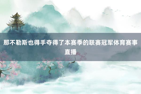 那不勒斯也得手夺得了本赛季的联赛冠军体育赛事直播