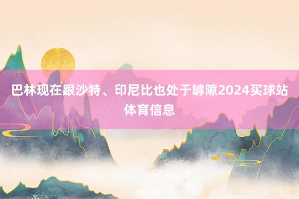 巴林现在跟沙特、印尼比也处于罅隙2024买球站体育信息