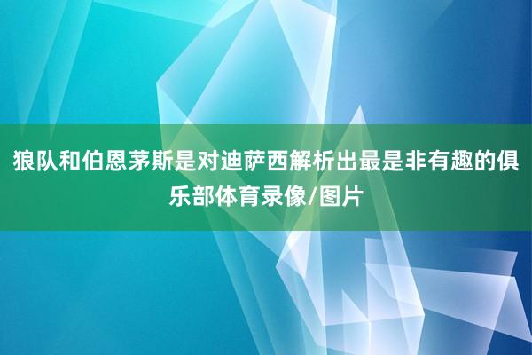 狼队和伯恩茅斯是对迪萨西解析出最是非有趣的俱乐部体育录像/图片
