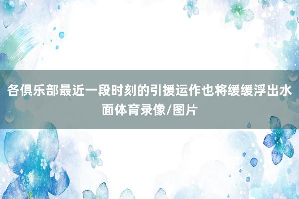各俱乐部最近一段时刻的引援运作也将缓缓浮出水面体育录像/图片
