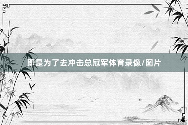 即是为了去冲击总冠军体育录像/图片
