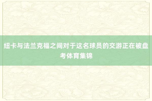 纽卡与法兰克福之间对于这名球员的交游正在被盘考体育集锦